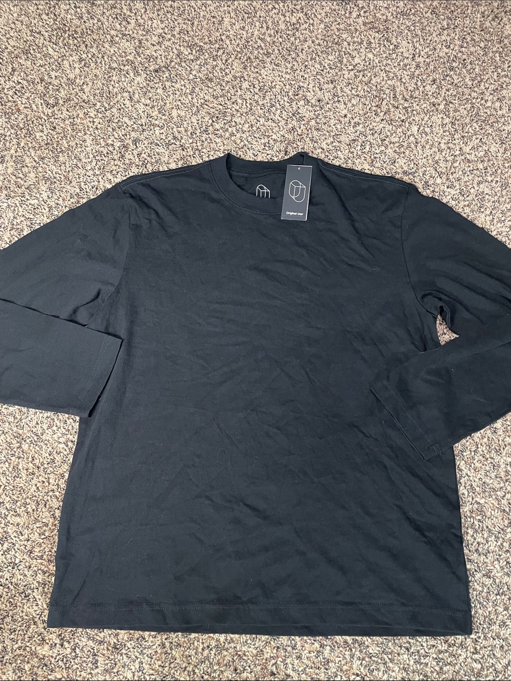 Original Use Black Long-Sleeve Crewneck Shirt Unisex Size M ~ NWT